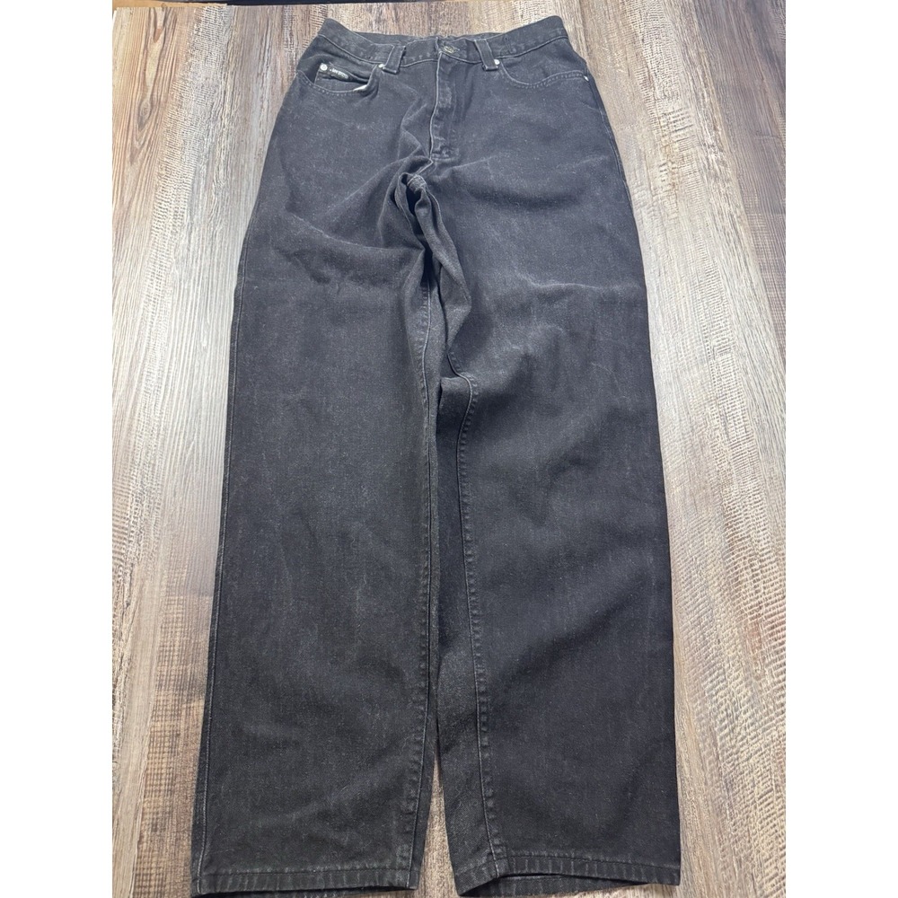 Vintage 90s Women's Riveted by‎ Lee Black Denim Buckle Back Jeans Size 12 L USA - Picture 3 of 8